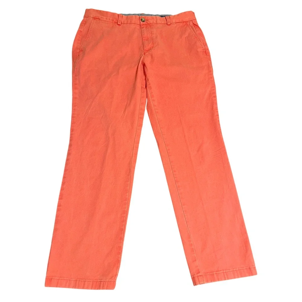 Vineyard‎ Vines Breaker Pants Mens 35x30 Coral Pink Cotton Stretch Chinos